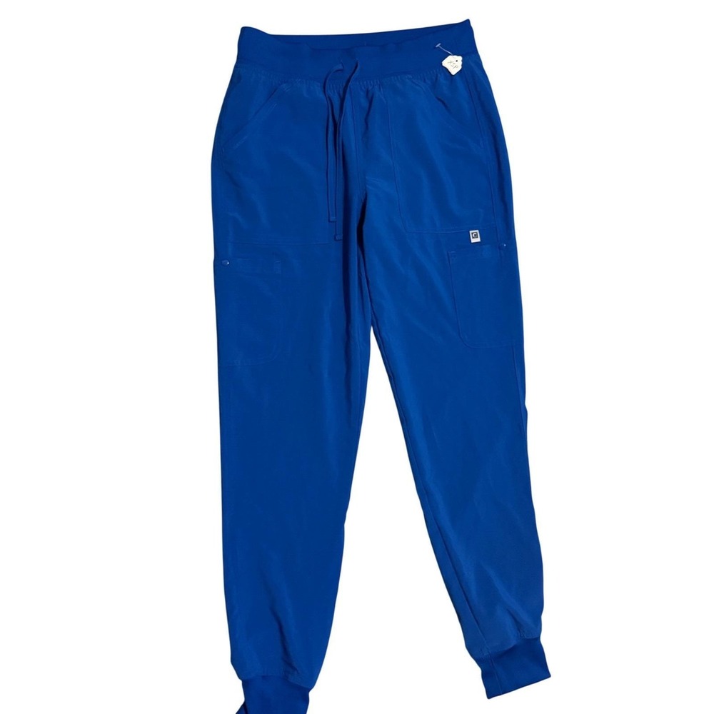 Cherokee CK249A Scrub Pants XS Petite Royal Blue Jogger Stretch